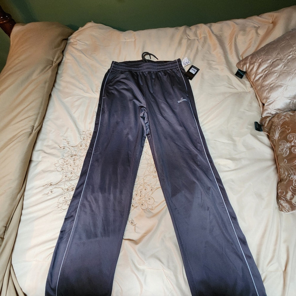 NWT Men's Spalding Charcoal Gray Track/jogger Pants